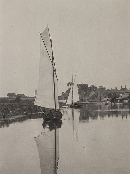 Peter Henry Emerson (1856-1936) The Village of Horning, Plate V, from Life and Landscape on the Norfolk Broads, 1886 Platinum print on contemporary mount, accompanied by interleaving sheet,22.4 x 16.5cm