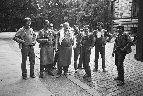 Helfried Strauß: Leipzig, Gruppenbild unserer Umzugs-Crew der Fa. Gebauer, 20.09.1989