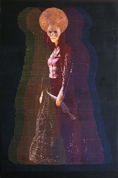 SAMIRA HODAEI: Dancing the sharp edge series, pride of the bride, 150 x 100cm, 2012mixed media on canvas