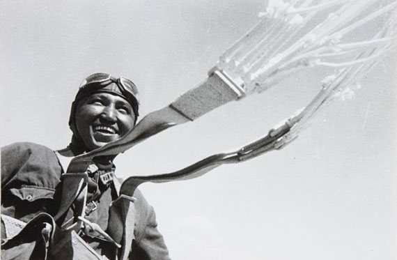G.A. Zelma. First Uzbek parachuter. Tashkent, Uzbek Soviet Socialist Republic. 1930