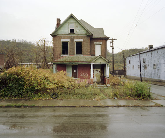 Sean HemmerleAbandoned,Talbot Ave. Braddock, Pennsylvania,2008 Home to Andrew Carnegie's first steel mill, and library. Braddock is an economically depressed and shrinking community.©Sean Hemmerle, CourtesyFeroz Galerie