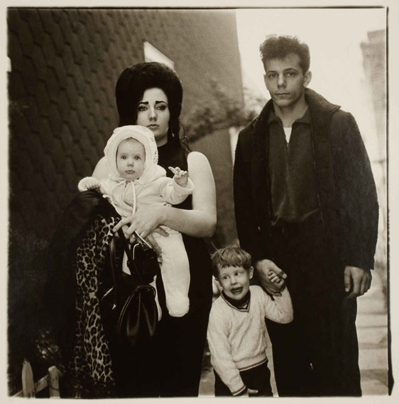 Diane Arbus
A young family in Brooklyn going for a Sunday outing 
From the edition: A box of Ten Photographs, 1970
Gelatin silver print, printed 1973
37,8 x 36,5 cm
WestLicht/Vienna