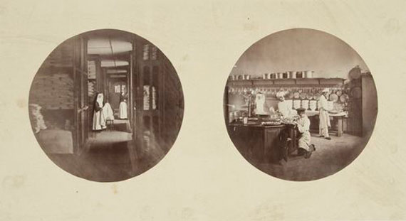 Lot 15. Charles Nègre (1820-1880)Vues photographiques de l’Asile Impérial de Vincennes, 1858Album containing 15 albumen prints. 