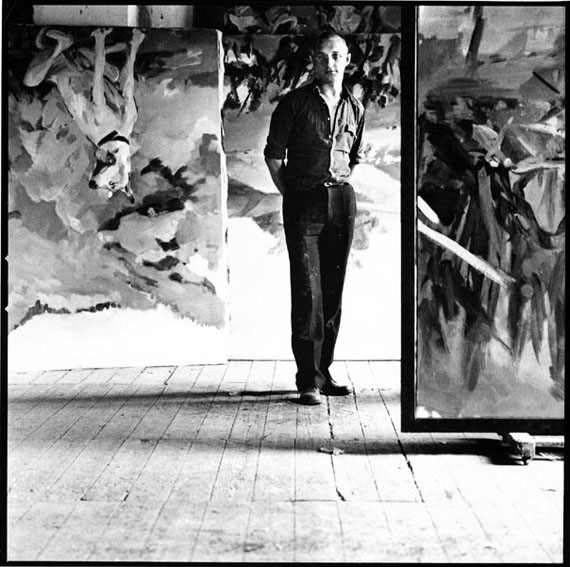 Lothar Wolleh: Georg Baselitz in seinem Atelier, Mülheim, 1971, © Oliver Wolleh