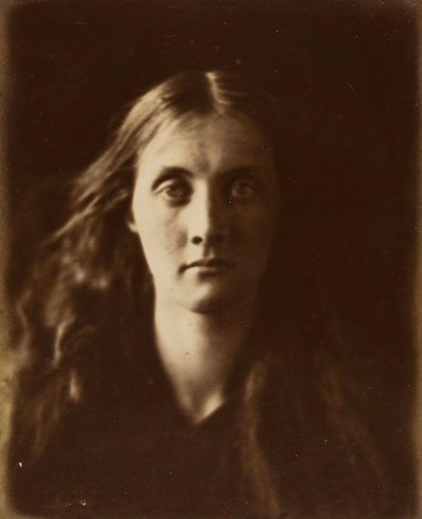Lot 6Julia Margaret Cameron (1815-1879) Mrs Herbert Duckworth (Julia Jackson), 1867 Albumen print flush mounted to card mount, titled Mrs Duckworth’ in pencil in unknown hand on mount recto27.7 x 22.7cm (10 7/8 x 9in) Cox and Ford, Julia Margaret Cameron: The Complete Photographs, 2003, pl.306, (p.220)£10,000 - £15,000