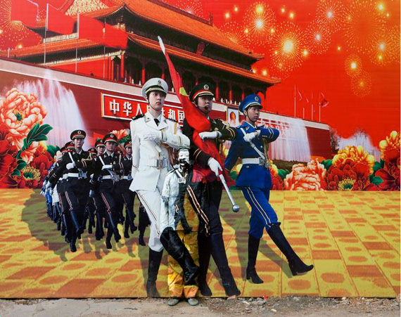 Liu Bolin: HIDING IN THE CITY - 99, THREE GODDESSES, 2013Archival pigment print, 44 1/8 x 59 inches (112.5 x 150 cm), Ed. 6
