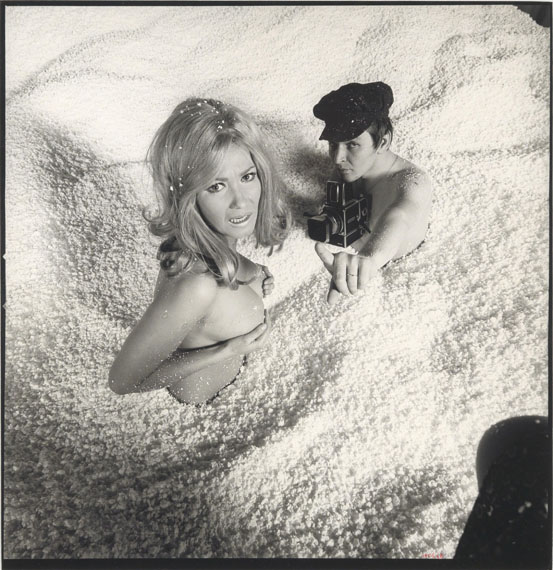 Lot No 151 Christian SkreinSelfportrait with Miss Austria in the Styrofoam pool, 196852 x 50,5 cmestimate € 3,000 – 4,000