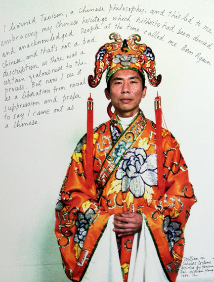 William Yang William in Scholar's Costume, 1984. Inkjet print, 79 x 52cm.
