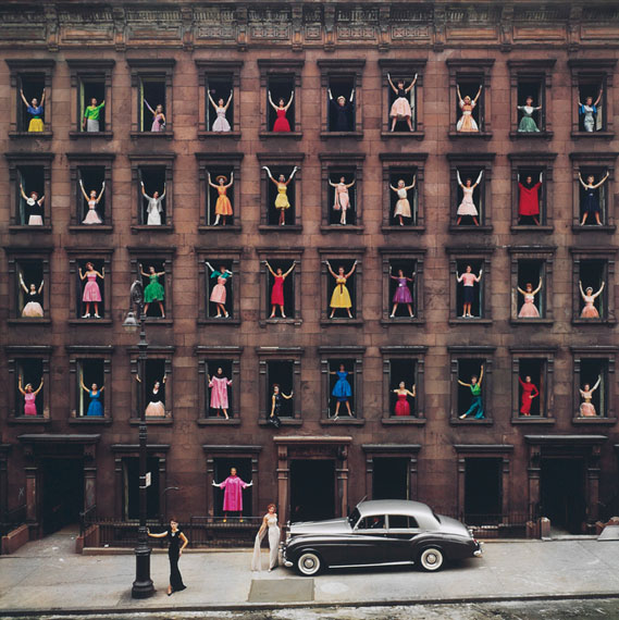 Lot 164 Ormond Gigli (B. 1925)Girls in the Windows, New York City, 1960archival pigment print, mounted on aluminum, printed latersigned, dated, numbered '20/75' in ink (margin); signed, titled, dated, numbered '20/75' in ink (verso)image/sheet: 51.3/4 x 50 in. (131.5 x 127.1 cm.)mount: 57.1/2 x 58 in. (146.1 x 147.4 cm.)$30,000-50,000