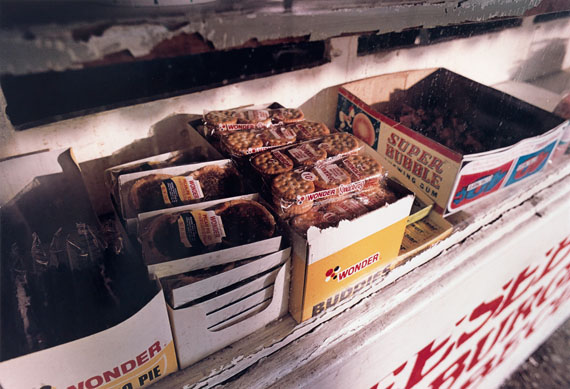 William Eggleston, Untitled (Wonder Bread products on a shelf), dye-transfer print, 1974. Estimate $10,000 to $15,000.