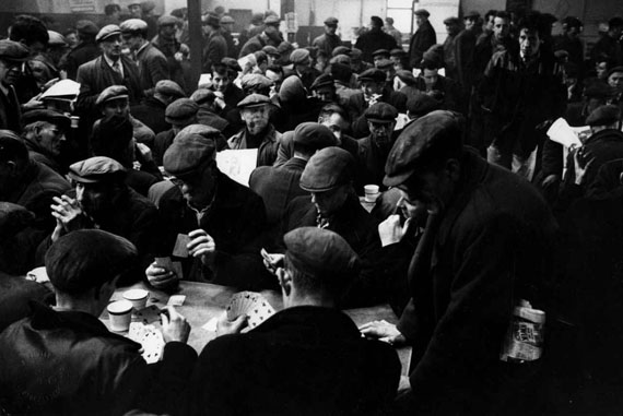 Unemployed, waiting for work, canteen Liverpool docks, 1963. © Colin Jones. Courtesy Michael Hoppen Gallery
