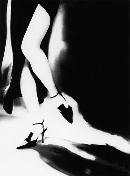 Lillian Bassman (American, 1917-2012):TRA MODA E ARTE: TERESA IN A GOWN BY LAURA BIAGIOTTI AND SHOES BY ROMEO GIGLI, 1996Gelatin silver print, 20 x 16 inches. Print number 1 from an edition of 25. Signed and editioned, in pencil, on verso. [LBM.B2.132.1620.1]© Lillian Bassman Estate, Courtesy Edwynn Houk Gallery
