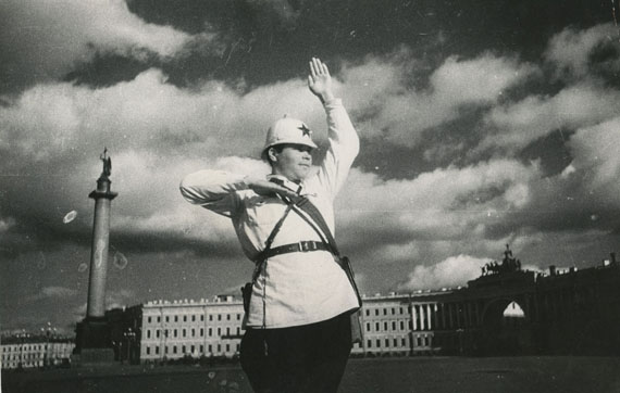 Dmitry Debabov, Traffic Controller in Leningrad, gelatin silver print, photographed and printed in 1935, 15 by 23 cm. Estimate: £1,500-2,000