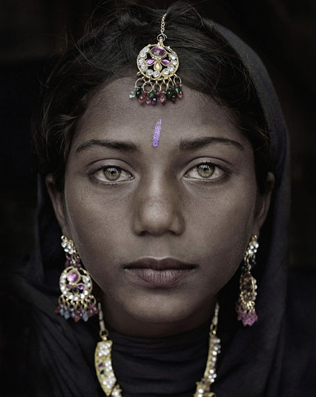 Mario Marino: Portrait eines Gypsie Mädchens, Indien 2014