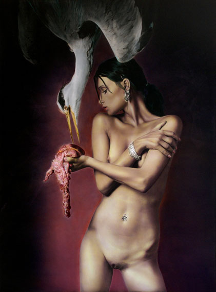 Antonin Tesar: girl with heron, 2004