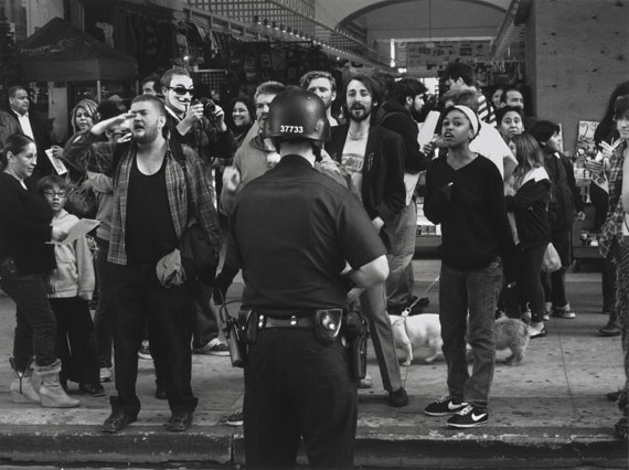 Danny Lyon, "Occupy Demonstration on Broadway, Los Angeles," 2011. Digital inkjet print. Collection of the artist. © Danny Lyon, courtesy Edwynn Houk Gallery, New York