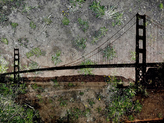 Abelardo Morell, Tent Camera Image on Ground: View of the Golden Gate Bridge from Battery Yates, 2012Courtesy Edwynn Houk Gallery, New York and Zurich