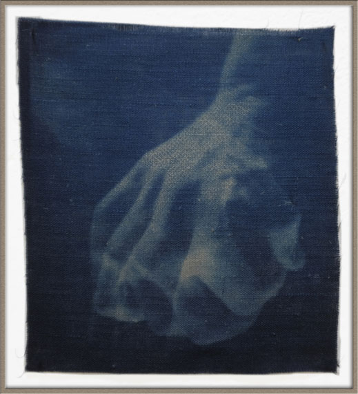 Adam JeppesenWork no.29 (the pond), 2017Cyanotype on linen30,5 x 27,5 cm (12,01 x 10,83 inch) (frame)unique