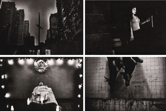 Lot 9Paulo Nozolino, UntitledPolyptych (4 pieces)Gelatin silver prints mounted on aluminiumSigned, dated Macau 1999 and numbered 1/1 on the reverse58,5x88,5 cm