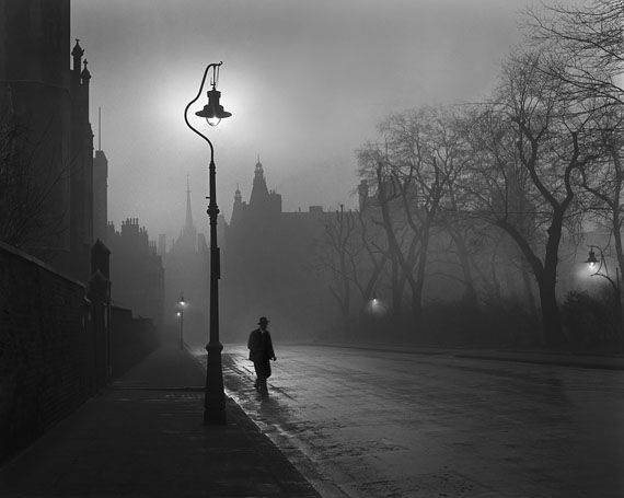 © René Groebli: Man with Lantern (No. 1204), London, 1949