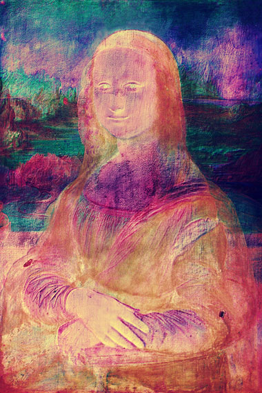 Leonard da Vinci, Mona Lisa, Low power x-ray negative, 2016 © Xavier Lucchesi