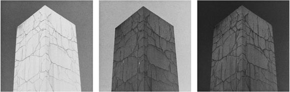 Yannig Hedel: "Monolithe, 1-2-3", Vintage silver gelatin print (1986), 29,1 x 20,7 cm each, Edition #5/12 