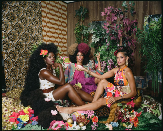 Mickalene Thomas
Les Trois Femmes Deux, 2018
chromogenic color print, 48 x 60 inches. 
© Mickalene Thomas
Courtesy YANCEY RICHARDSON, New York