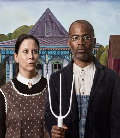 e2 - Ode to Grant Woods American Gothic. Courtesy of Jonathan Ferrara Gallery, New Orleans