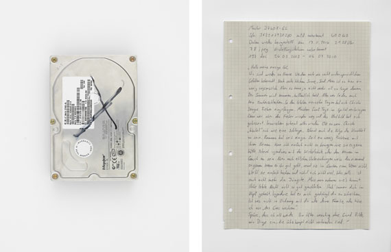 Malte Sänger: Untitled. from Partition, 2015, Inkjet Pigment Print, handwritten text, framed, Ed. 3 + 1 AP