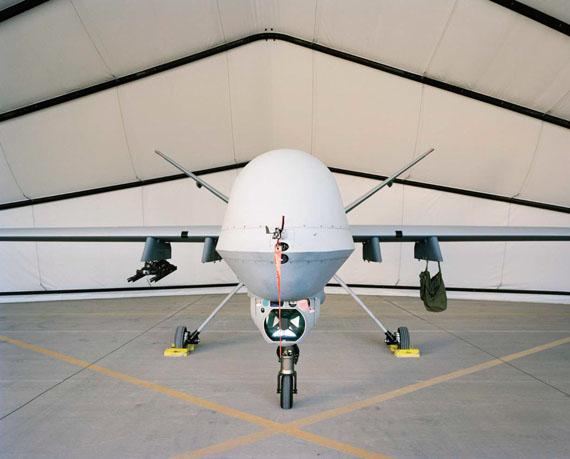 Sean HemmerleReaper Drone in Temporary HangarHolloman Air Force Base, New Mexico2012 / 2019Digital Chromogenic Print120 x 150 cm
