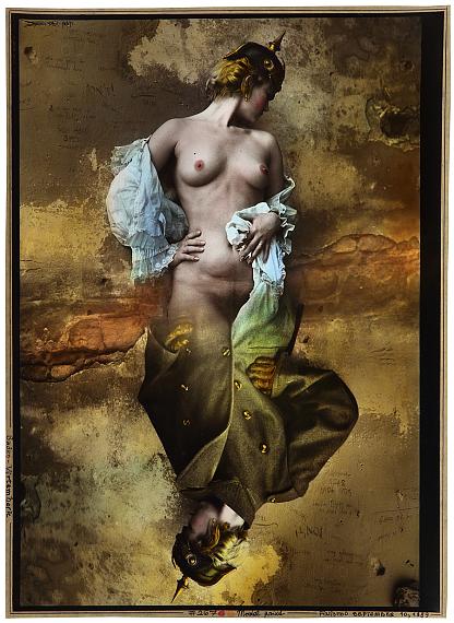 Jan Saudek: Baden-Württemberg (Card n°267), 1986 Vintage gelatin silver print hand tinted by the artistSigned, titled, annotated and dated« #267 Model Print – Finished September 10, 1989 » below the image40,5 x 29,5 cm