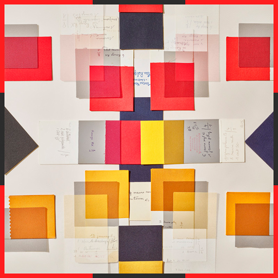 Silk Colour Library, Blacks, Reds & Yellows(Le Monde d'Hermes Magazine), 2021Print on textile 90 x 90 cm