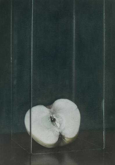 © Ingar Krauss: untitled (Apfel), Zechin, 2014Analogue print on bromide silver gelatin paper, oil paint