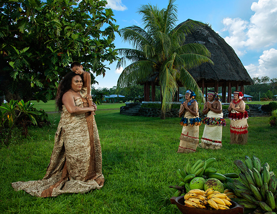 Yuki Kihara, Si‘ou alofa Maria: Hail Mary, (After Gauguin), 2020. From Paradise Camp. Courtesy of Yuki Kihara and Milford Galleries, Aotearoa New Zealand.	