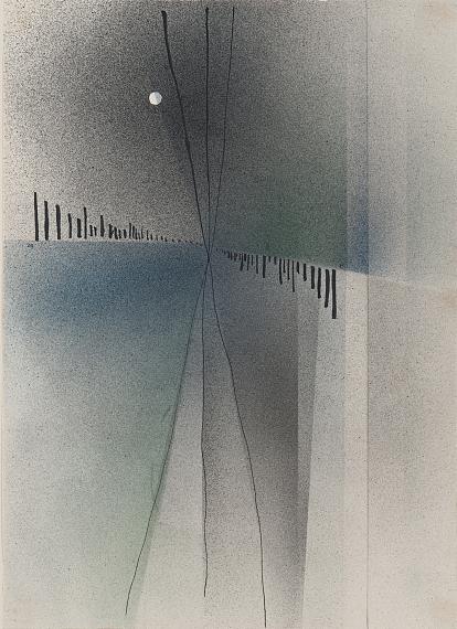Alfred EhrhardtDepths II, 1929watercolor (spray technique), ink and pencil on handmade paper27 x 26.8 cm © Alfred Ehrhardt Stiftung
