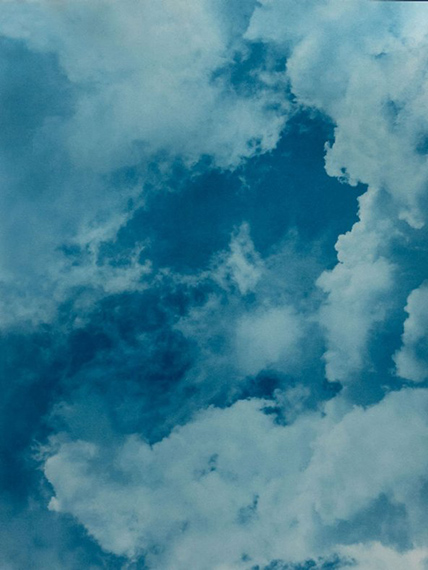 Sean McFarland, Untitled (4.5 billion years a lifetime, clouds #1), 2019cyanotype , 22 x 28 inchesCasemore Kirkeby