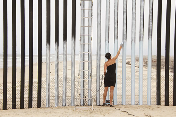 Ana Teresa Fernández, Borrando la Frontera (Erasing the Border) 01, 2011/2021. Pigmented inkjet print.Courtesy Catharine Clark Gallery