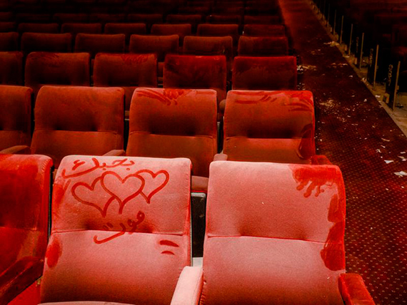 © Myriam BOULOSLEBANON, Beirut, 2013, “I love you to death” on a seat of the abandoned Versailles theater