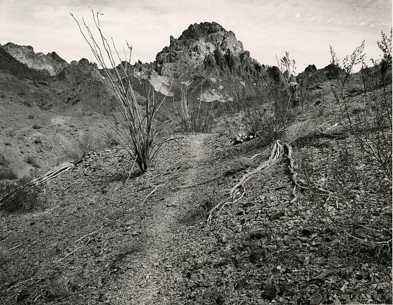 Mark Ruwedel
'Chocolate Mountains / Along Gavilan Wash, 1996', 1996
Gelatin silver print mounted on board
Print size: 7 ½ x 9 ½ in / 19 x 24.1 cm
Board size: 16 x 20 in / 40.6 x 50.8 cm
Edition of 10
© Mark Ruwedel