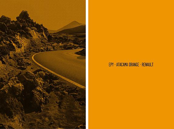 Undefined Landscape Mercedes Class E & EPY - Atacama Orange - Renault, 2023 aus der Arbeit "True Colours"© Mathieu Asselin