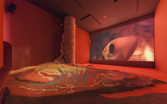 Pauline Curnier Jardin, Grotta Profunda Approfundita, Installation-film, 2017 in Viva Arte Viva, Arsenale, 57th Venice Biennale curated by Christine Macel. Photo: Daniele Zoiko. (03/2019) 