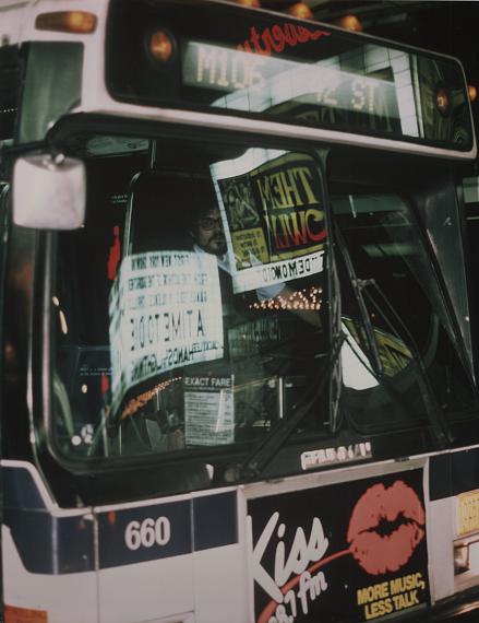 Marvin E. NewmanM106 Bus, Times Square, NY, 1983Cibachrome print, vintage© Estate Marvin E. NewmanCourtesy Les Douches la Galerie, Paris