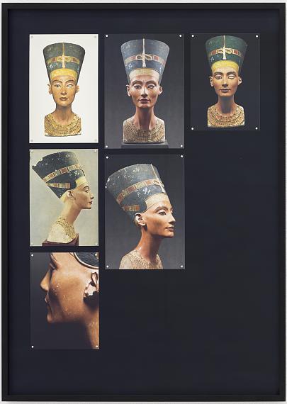 Laura Schawelka
Nefertiti Collage, 2022
Metal, postcards, magnets
59,4 x 42 cm
Photo Martin Plüddemann
Courtesy fiebach, minninger, Köln