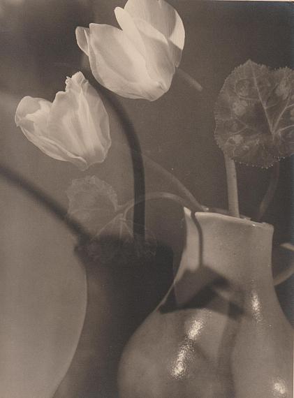 Max Baur
Alpenveilchen in Vase simultan, 1930/1940s
gelatine silver print 
© Lichtbild-Archiv Max Baur