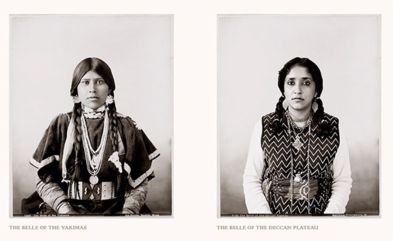 The Belle of the Yakimas /The Belle of the Deccan Plateau, 2001 from An Indian from India, Portfolio 1
The Belle of the Yakimas, ca 1899. Photographer La Roche 
Original photograph courtesy of The Library of Congress, Washington, DC
Archival digital print on concorde rag paper
12 x 19 “ single work (diptych)
Courtesy of the Museum of Art & Photography (MAP)

Courtesy of the Artist & sepiaEYE