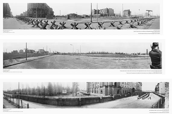 Annett Gröschner / Arwed Messmer 
Inventarisierung der Macht. Die Berliner Mauer aus anderer Sicht
Panoramen von der Berliner Mauer, Einzelbilder aufgenommen von den Grenztruppen der DDR, 1966 
BArch, DVH 58 Bild-GR35-08-049 bis 057 / ohne Angabe, Bild-GR 33-09-01 bis 03 / ohne Angabe 
BArch, DVH 58 Bild-GR35-10-020 bis 026, BArch, DVH 58 Bild-GR35-09-069 bis 073 / ohne Angabe 
© Annett Gröschner / Arwed Messmer 