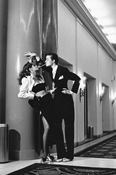 Helmut Newton, Woman into man, Yves Saint Laurent, French Vogue, Paris 1979 
© Helmut Newton Foundation
