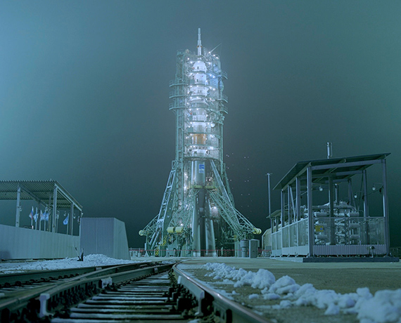 Preflight, Baikonur Cosmodrome
Soyuz MS-20 on the pad at Baikonur Cosmodrome, Kazakhstan, 7 December 2021.
© RHIANNON ADAM, 
Rhi-Entry
