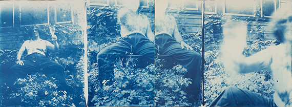 Joan Lyons, 50th Birthday (Diptych), 1987, cyanotype, 2 sheets. Collection of Joan Lyons, Rochester NY. © Joan Lyons. Photo courtesy of the artist