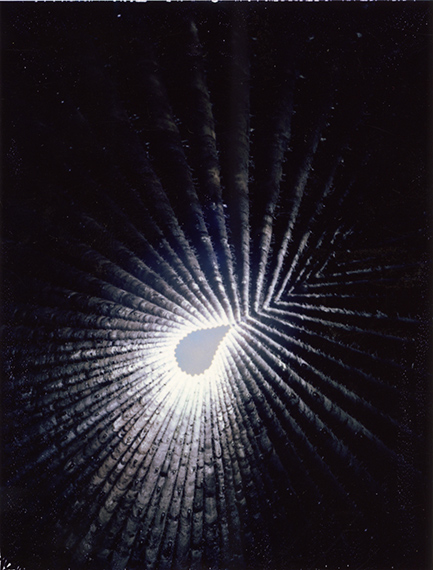 Bruder Klaus Kapelle, Peter Zumthor 2009Polaroid print13 x 10 cmCourtesy the artist and Large Glass, London2009 &copy; Héléne Binet